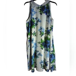 Est1946 Floral Sleeveless Dress - Blue and Green Flowy Size Large